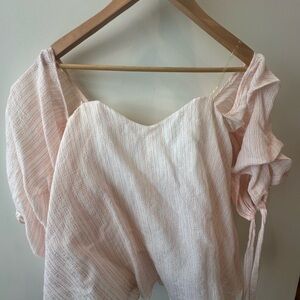 DO+BE Blush Pink Ruffled Blouse
